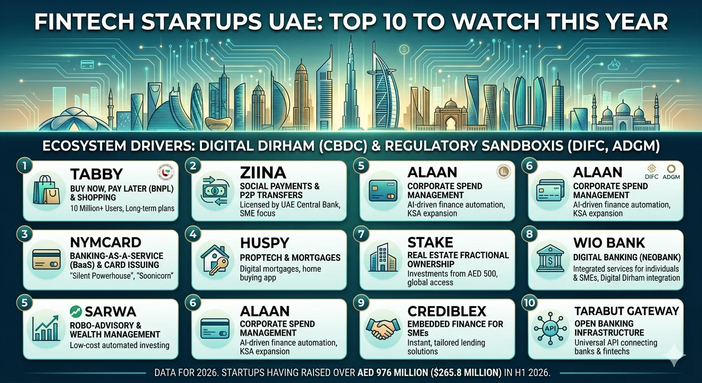 Fintech Startups UAE: Top 10 to Watch This Year